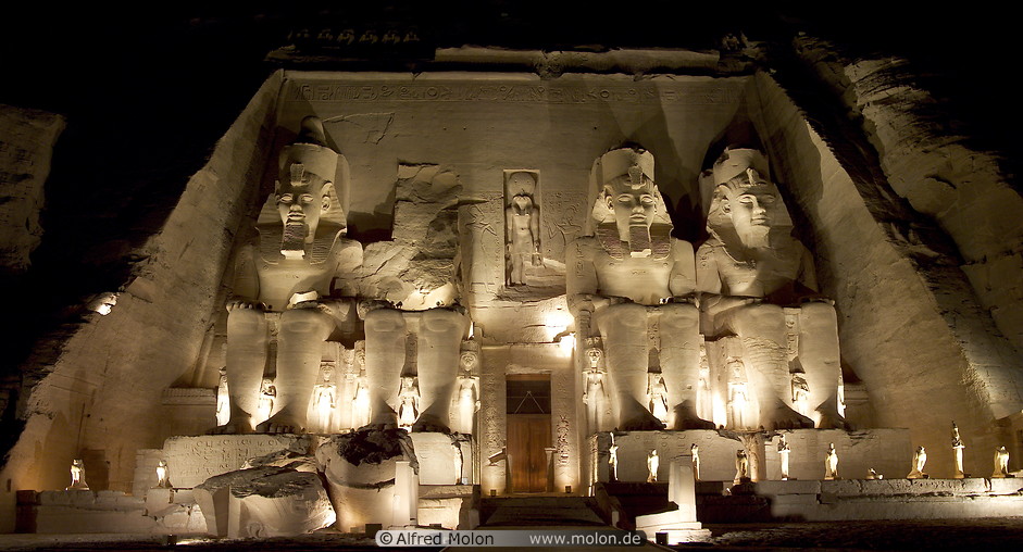 35 Great temple of Ramses II at night