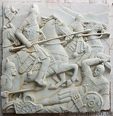 10 Battle between Iran and Turan bas-relief