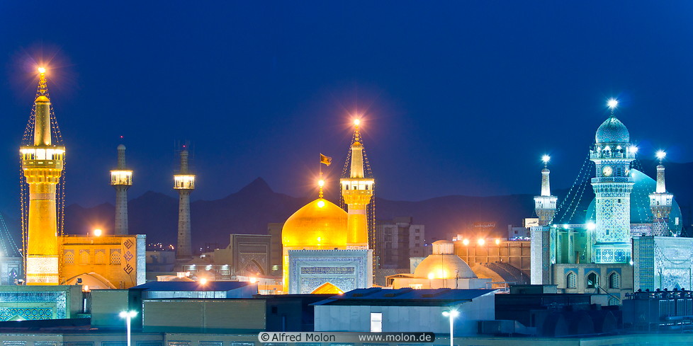 24 Golden dome and minarets at night