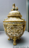 20 Covered enamel and gold jar