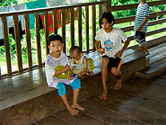 20 Kayan children in the longhouse