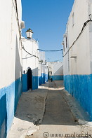14 Alley with white and blue houses