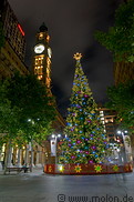 18 Illuminated Christmas tree and clock tower