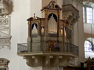 27 Cathedral pulpit and organ pipes