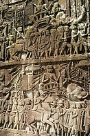 33 Two level bas-relief showing Khmer soldiers going to war