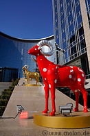13 Red goat statue