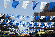 18 White and blue flags