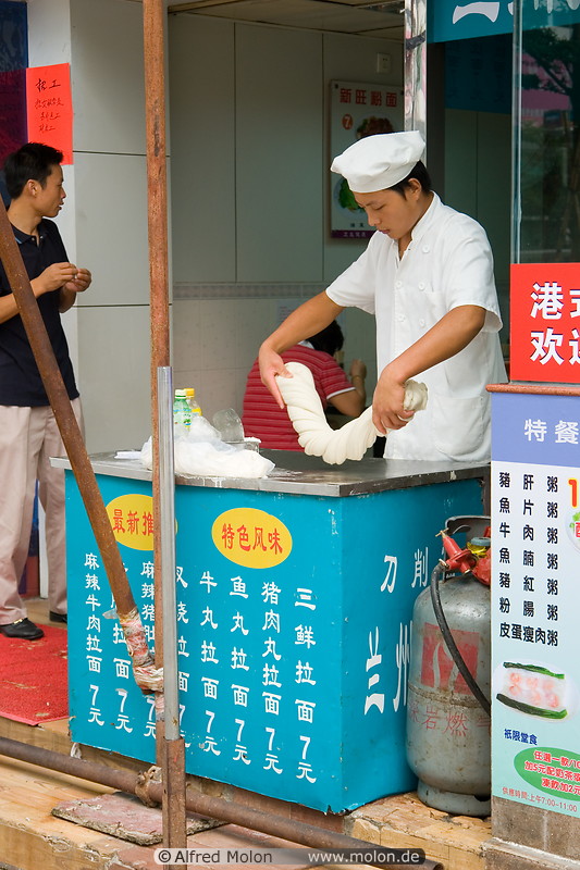 01 Chinese cook kneading dough