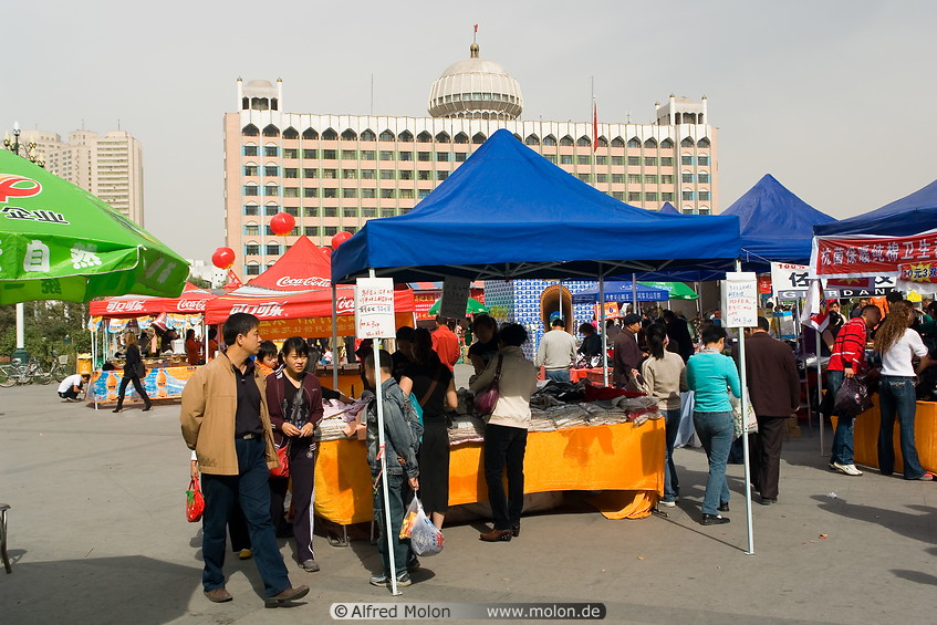 11 Colourful stalls on Renmin city square