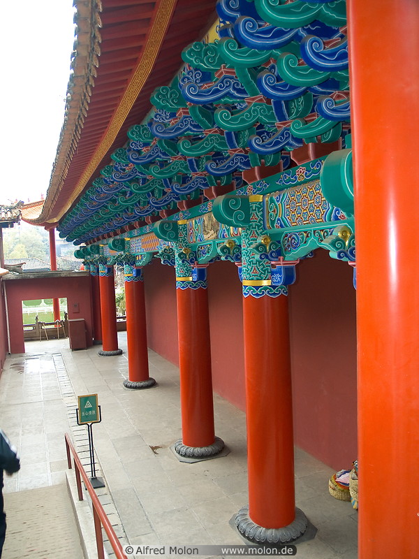 32 Red columns and roof detail