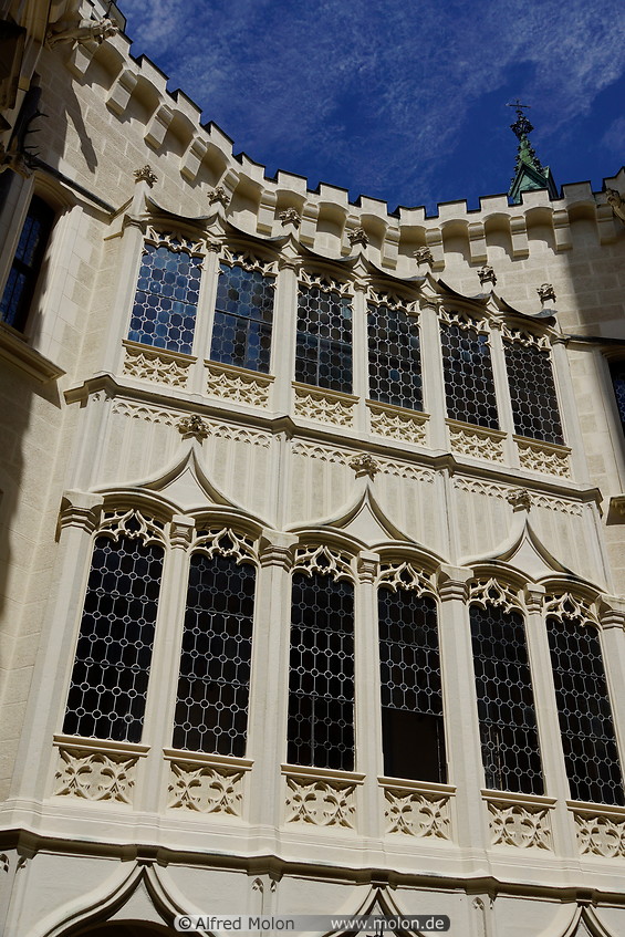 11 Inner court facade with stained glass windows