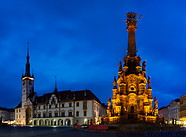 16 Holy Trinity column and town hall at night