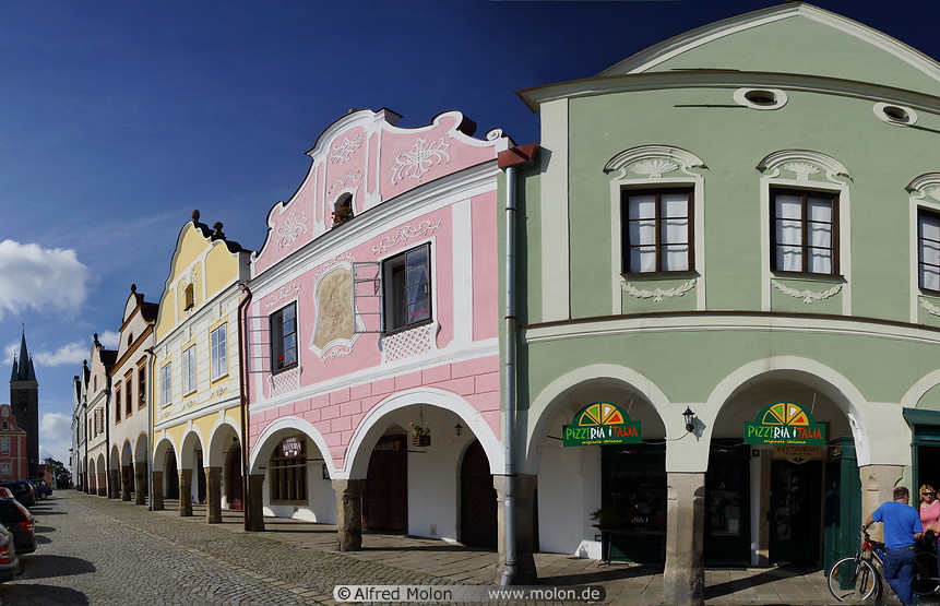 01 Colourful house facades and arcades
