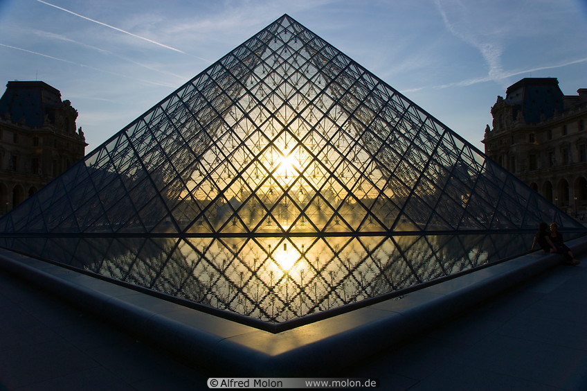 15 Louvre glass pyramid at sunset