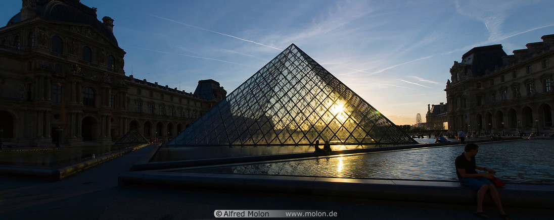 17 Louvre glass pyramid at sunset
