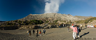 05 Tourists walking towards Mt Bromo volcanic cone