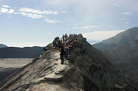 17 Tourists on Mount Bromo volcanic cone edge