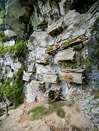 34 Coffins hanging from rock face