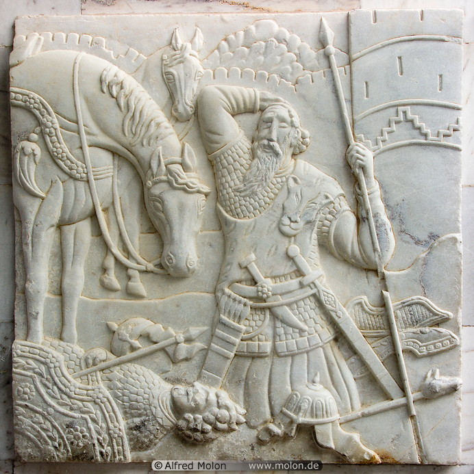 11 Rostam and Sohrab bas-relief