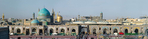 03 Panoramic view of blue and golden domes of shrine