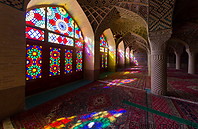Nasir Ol Molk mosque; stained glass windows in winter prayer hall