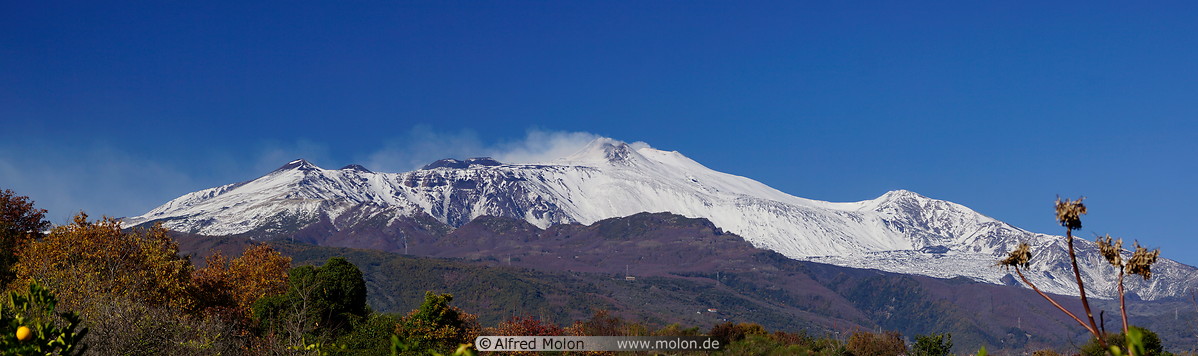 01 View of snow covered Mt Etna