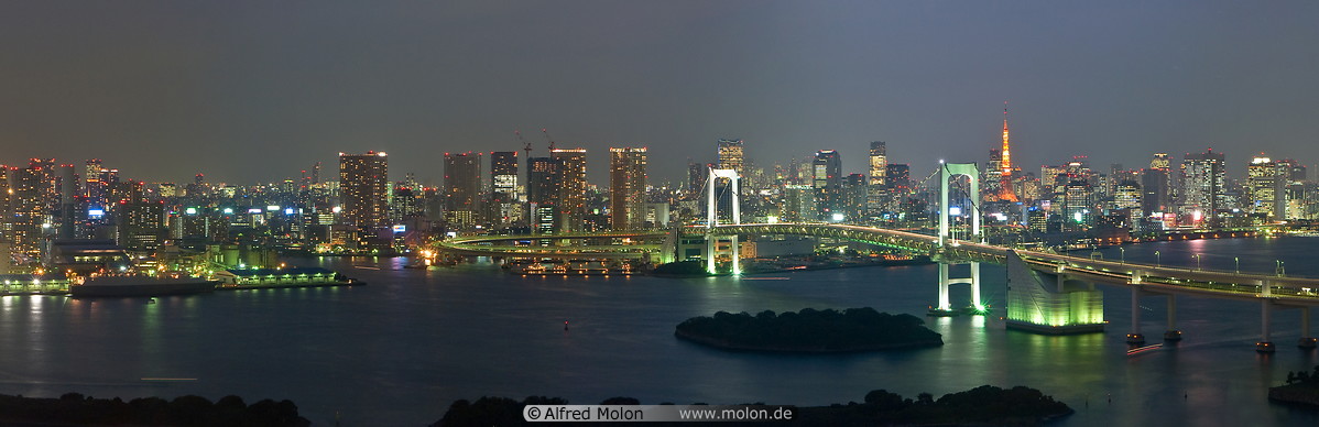 09 Bay of Tokyo with Rainbow bridge at night