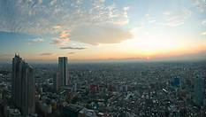 14 West Tokyo skyline at sunset