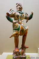 18 Three colour glazed pottery divine warrior