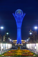 16 Bayterek tower at night