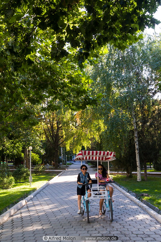 16 Girls on bicycles in Panfilov park