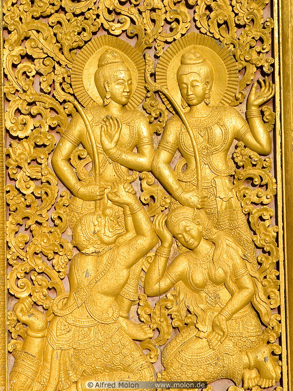 06 Carvings of Hanuman, devas and devi
