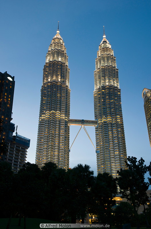 27 Petronas towers at dusk