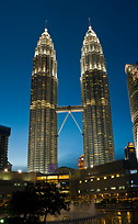 13 Petronas towers at dusk