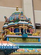 23 Roof detail decorated with statues of Hindu gods