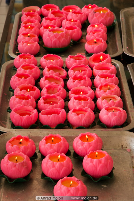 16 Pink lotus shaped candles