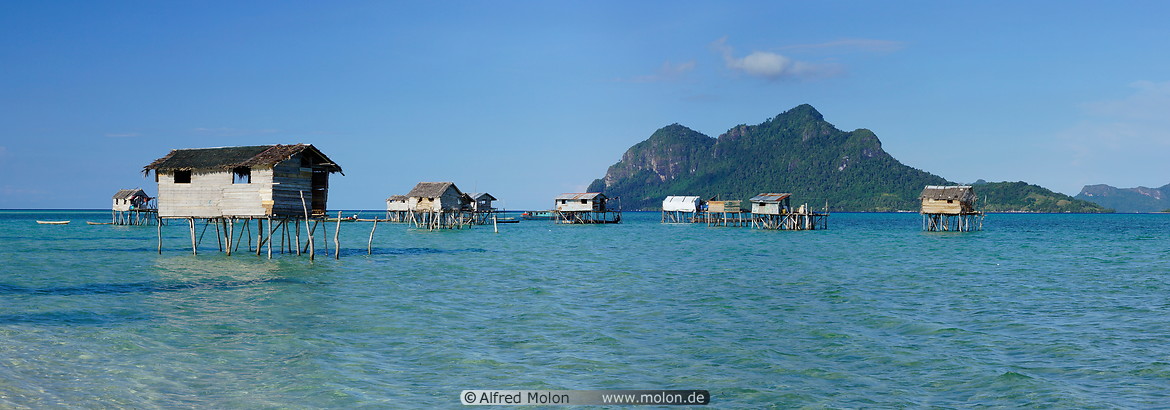 11 Stilt houses in the shallow water