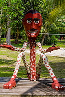 24 Red and white wood statue