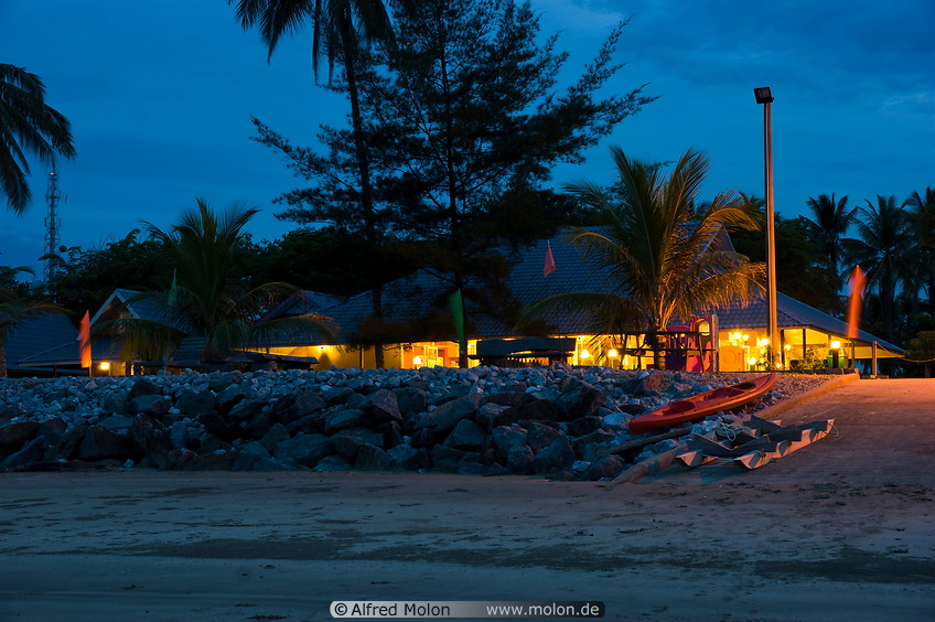 16 Beach resort at night