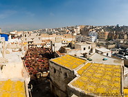 07 Panorama view of tanneries and yellow skins drying in the sun