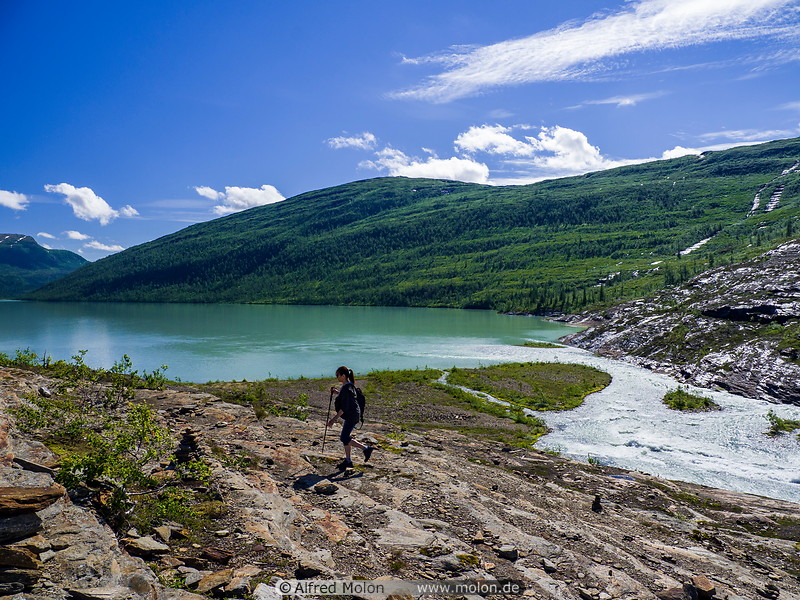 30 Trail from Svartisvatnet lake to glacier