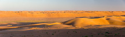 25 Sand dunes panoramic view at sunset