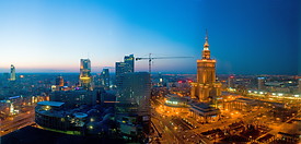 02 Business district skyline and Palace of Culture at night