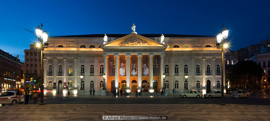 24 Teatro Nacional Maria II theatre at night