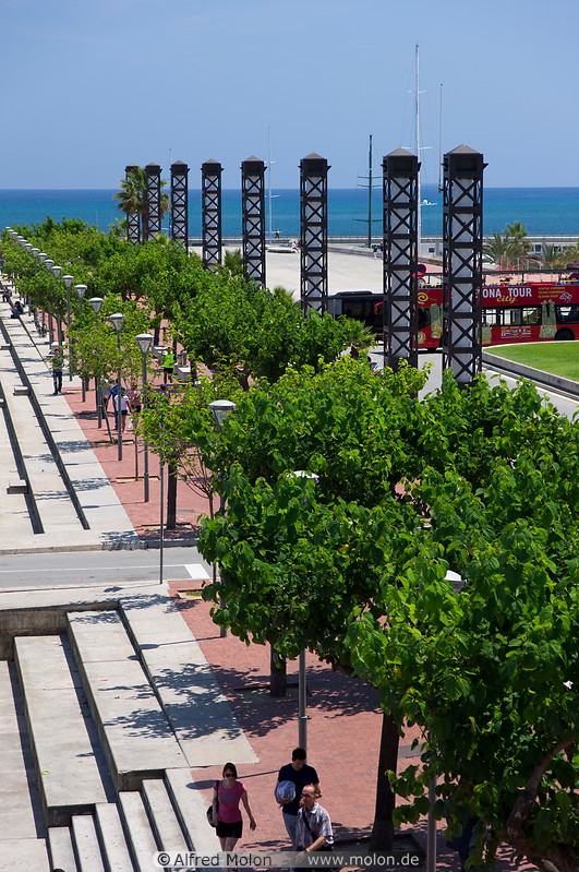 12 Tree lined quay in Port Olimpic