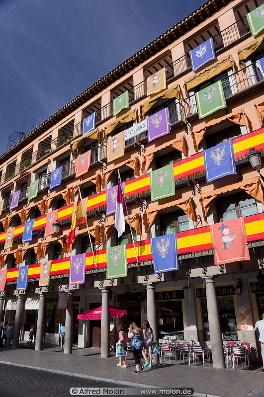 13 Colourful flags on Zocodover square building