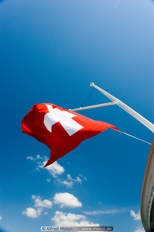 02 Swiss flag against sky