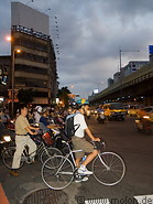 17 Evening street scene and cyclist