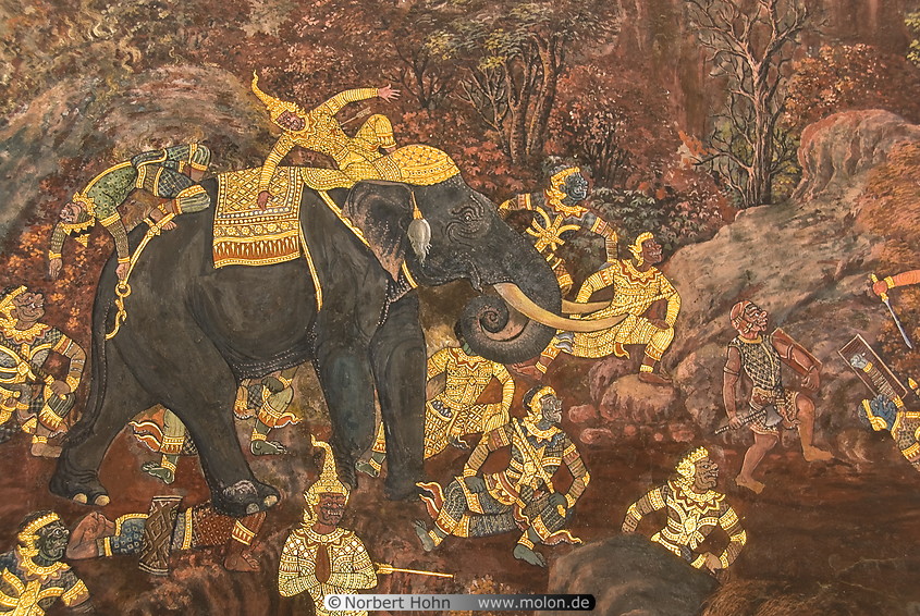 10 Wall paintings with Ramayana scenes