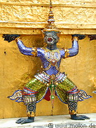 22 Khon figure guarding a golden stupa